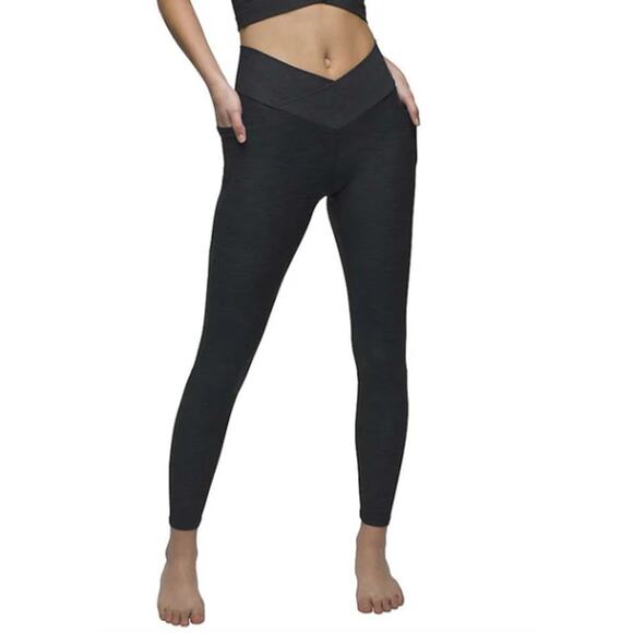 Prana Blazing Star Legging Heathered Gray Large Cross Front - Picture 1 of 13